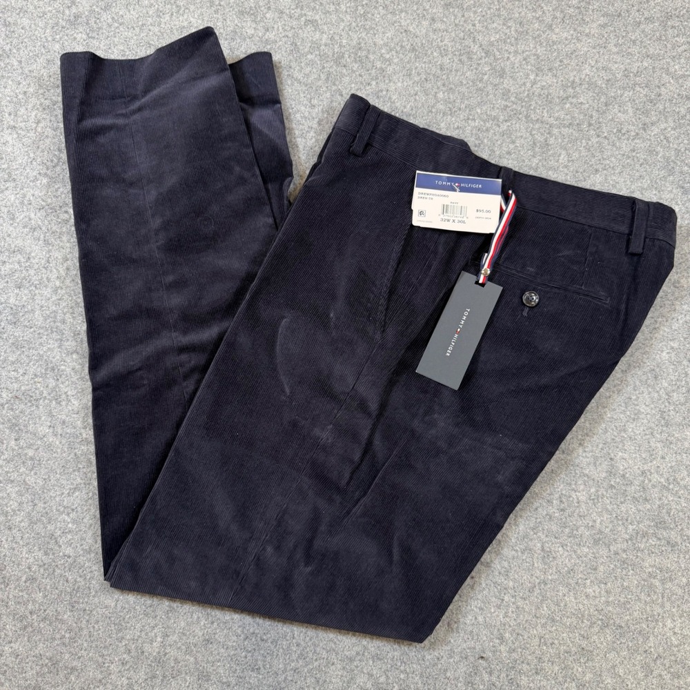 Tommy Hilfiger Mens Drew-TH Corduroy Pants Navy Blue 32W x 30L DREWPHOA0060